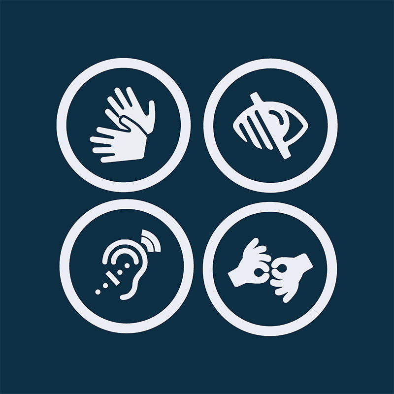 ADA hearing impaired and sign language icons